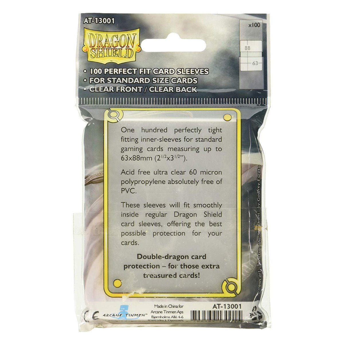 Dragon Shield Standard 100ct Perfect Fit Clear Inner Sleeves 63x88mm