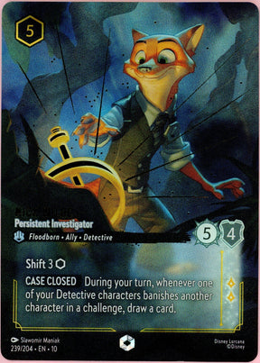 Lorcana Single: Nick Wilde Persistent Investigator 239/204 Enchanted Holo NM